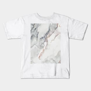 Rose Gold Calacatta Marble luxury pattern Kids T-Shirt